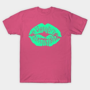 Green Lips Lipstick Kiss T-Shirt